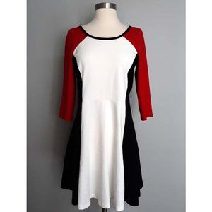 New Colorblock Medium Fit & Flare Skater Dress